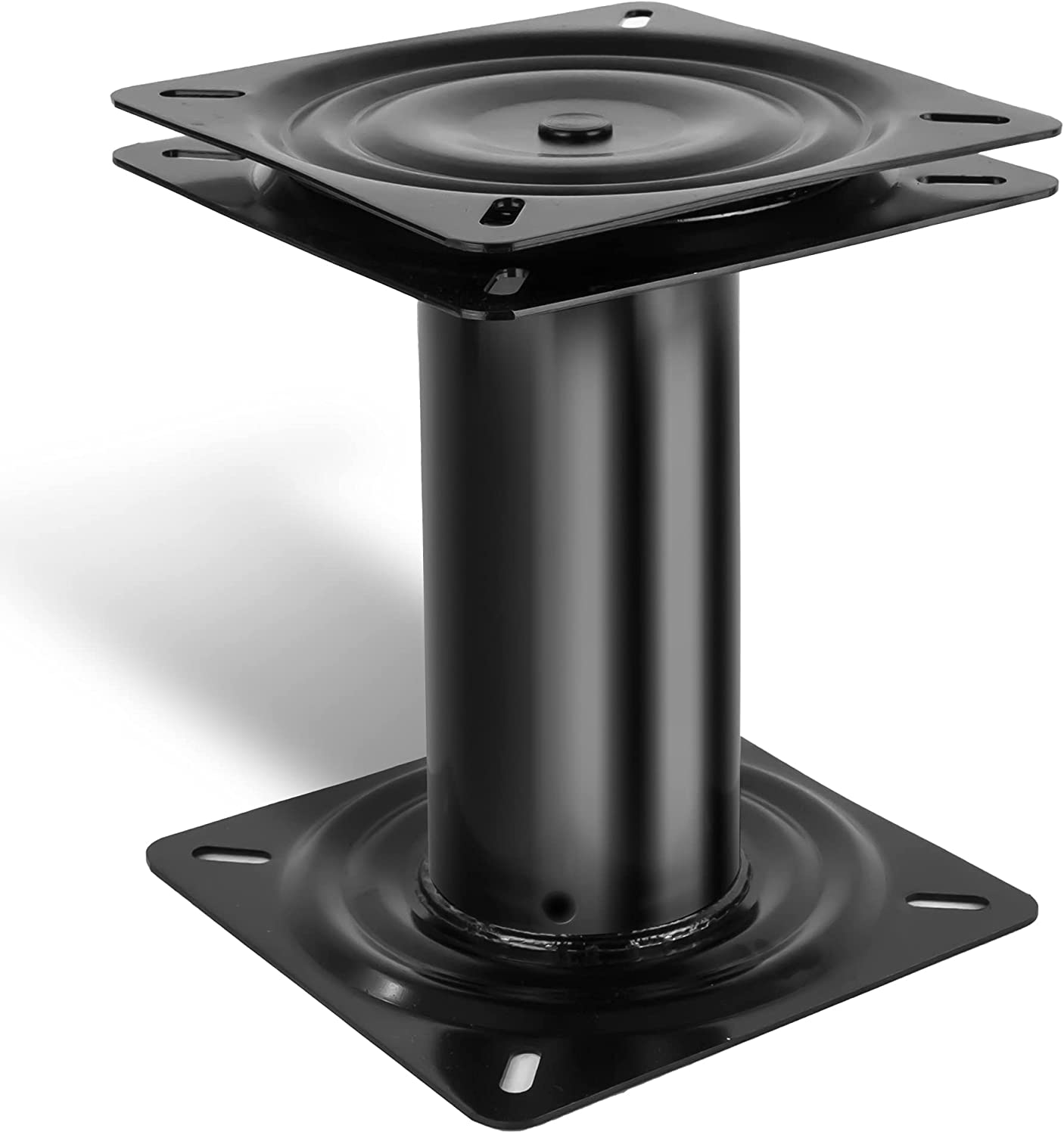 8 in (203mm) Marine Boat Seat Fixed Pedestal with 360 Degree Swivel, EDC  Steel with Black Coating finish, For All Standard Boating Seats