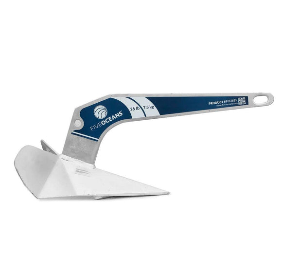 Delta-Style Boat Anchor – 16.5lb (7.5kg) Galvanized Steel- Five Oceans | Canadian Marine & Outdoor Equipment