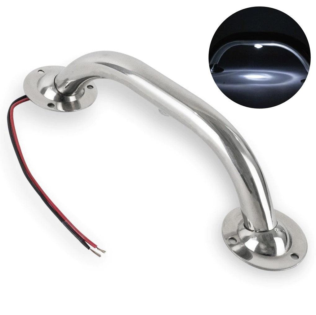 Stainless Steel Boat Handrail W/ LED Lights, 12x7/8