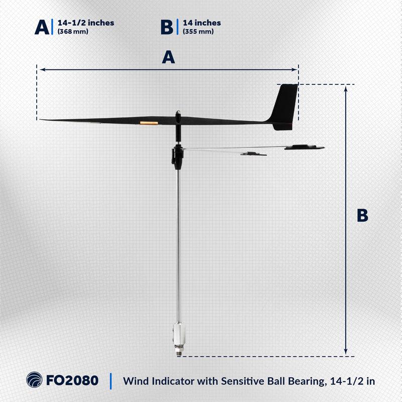 Wind Indicator with Sensitive Ball Bearing, 14-1/2 inches