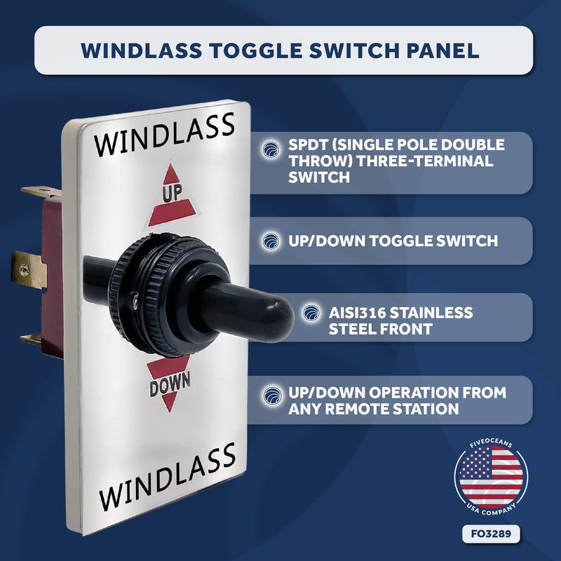 Anchor Windlass Up/Down Toggle Switch Panel, 12V - 0