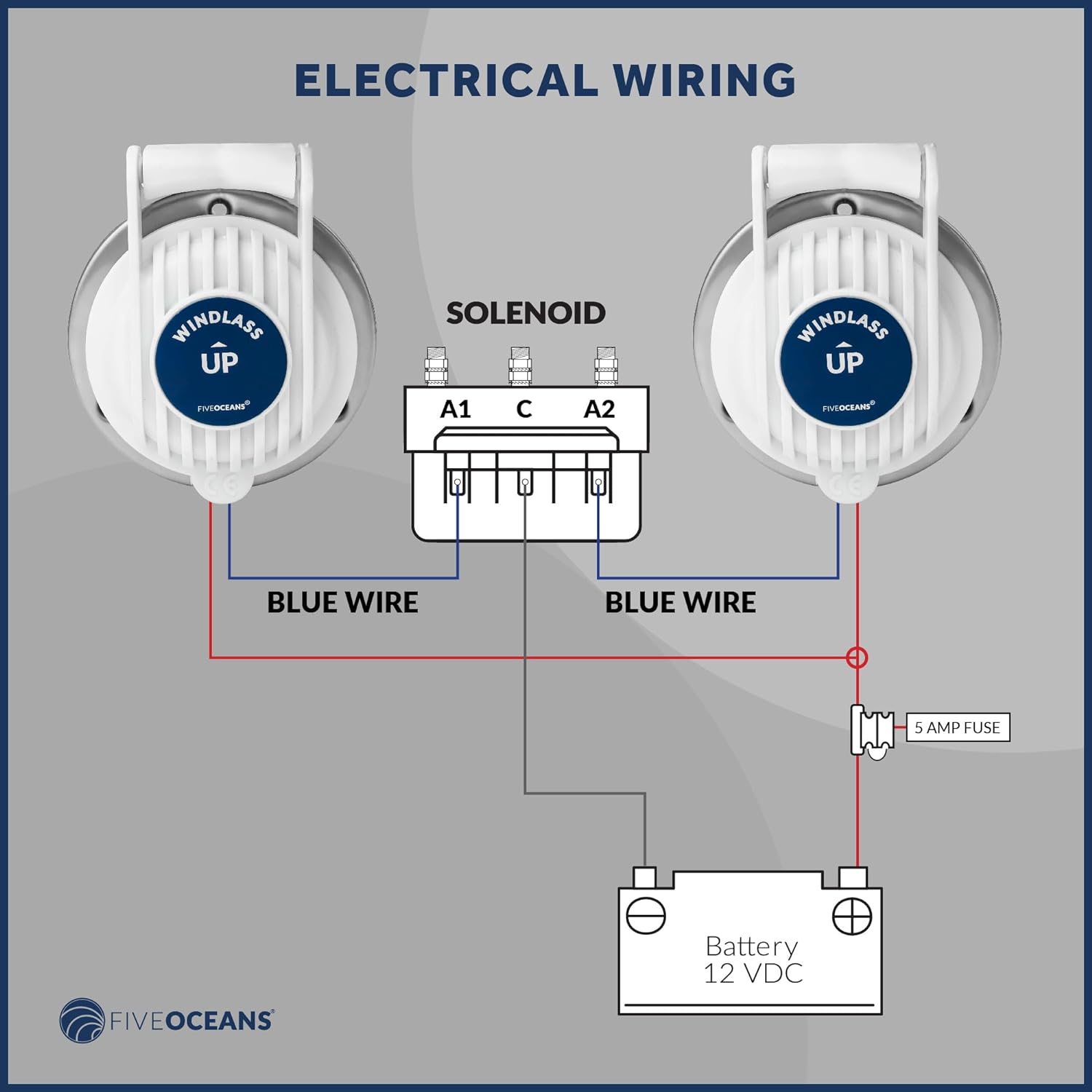 Windlass Deck Foot Switch, Up/Down Single Direction Switches - Five Oceans