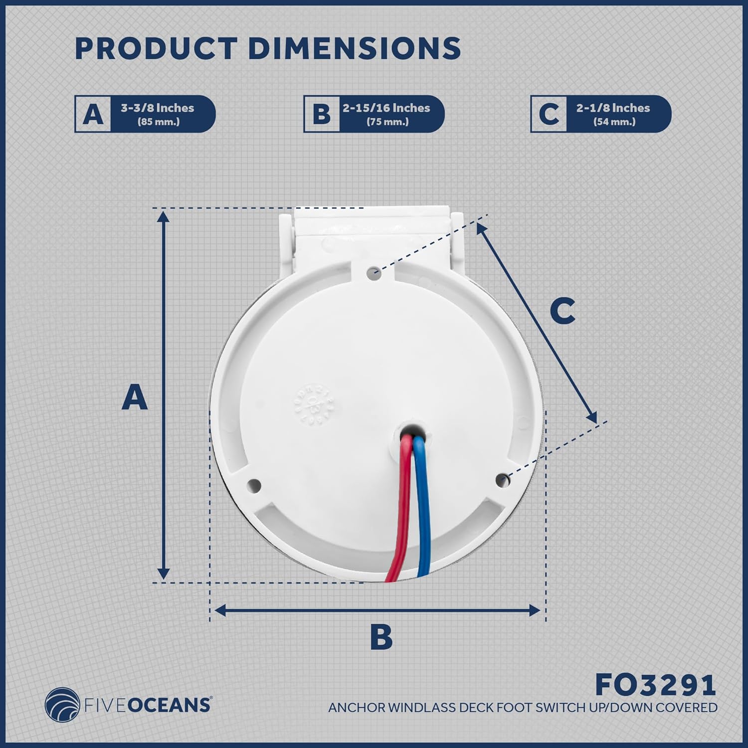 Windlass Deck Foot Switch, Up/Down Single Direction Switches - Five Oceans