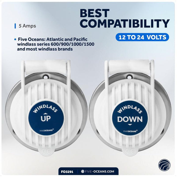 Covered Windlass Deck Foot Switches, Up/Down, 12V-24V | Five Oceans | Canadian Marine & Outdoor Equipment