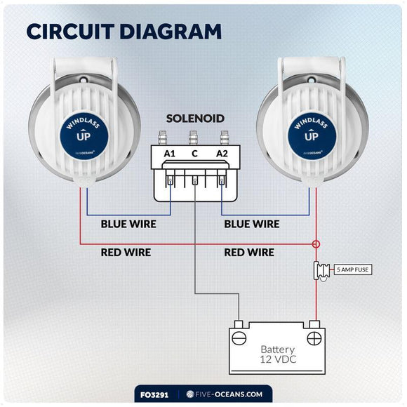 Covered Windlass Deck Foot Switches, Up/Down, 12V-24V | Five Oceans | Canadian Marine & Outdoor Equipment