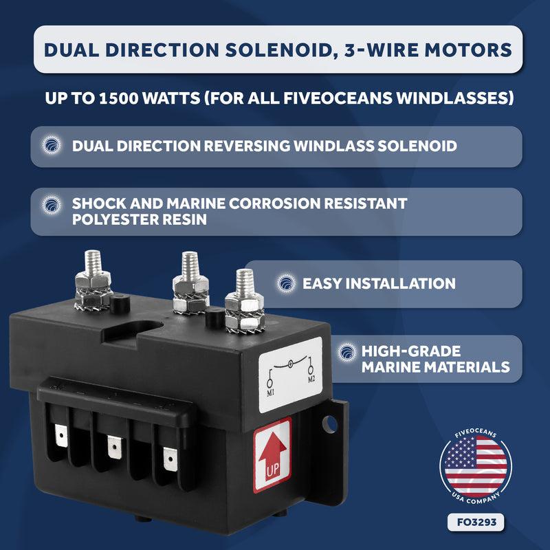 Dual Direction Windlass Solenoid 3-Wire Motors, 12V - 0