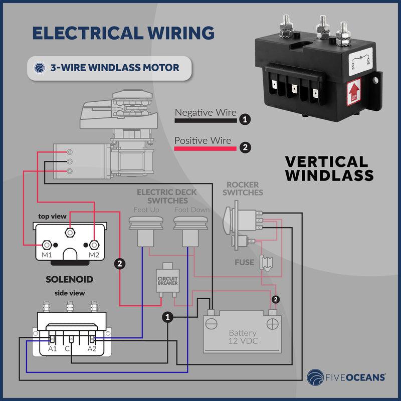 Dual Direction Windlass Solenoid, 12V, 3-Wire, 1500W – Five Oceans | Canadian Marine & Outdoor Equipment