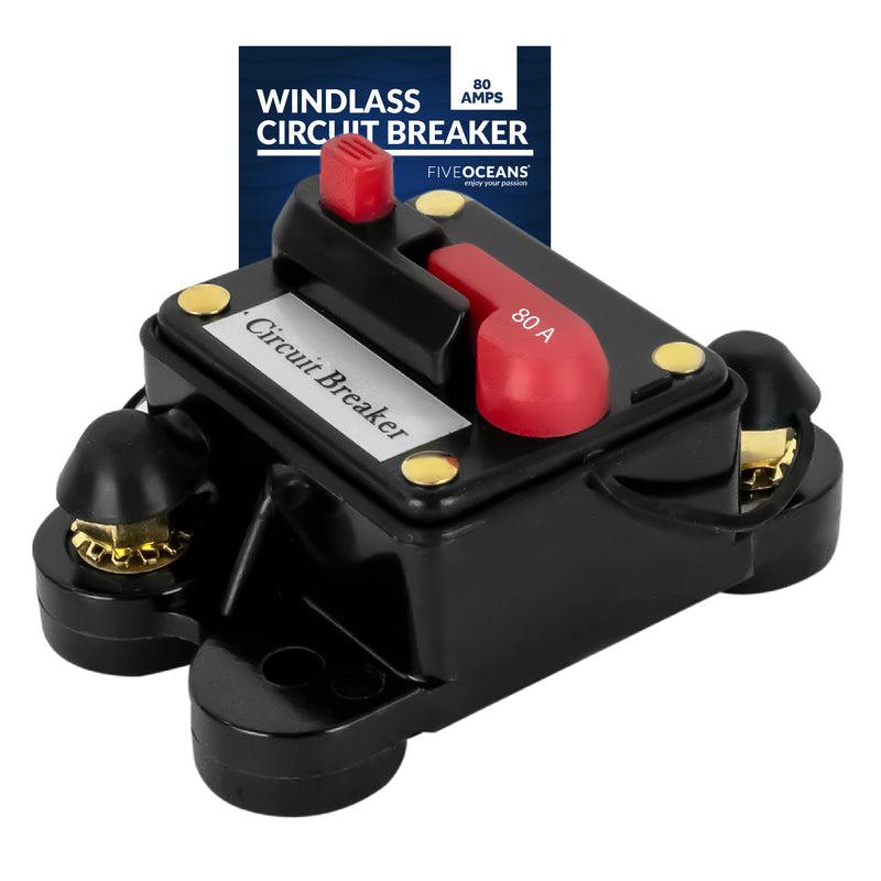 80A Anchor Windlass Circuit Breaker, 12V, Manual Reset - Five Oceans | Canadian Marine & Outdoor Equipment
