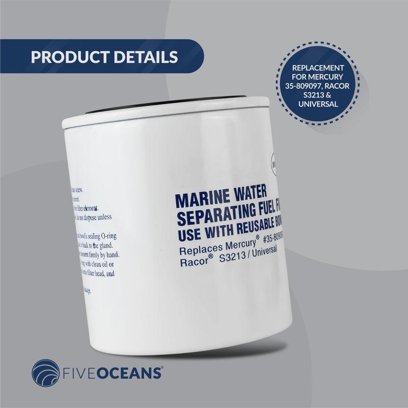 Fuel Water Separator Filter for Mercury 35-809097, Racor S3213 & Universal-Canadian Marine &amp; Outdoor Equipment