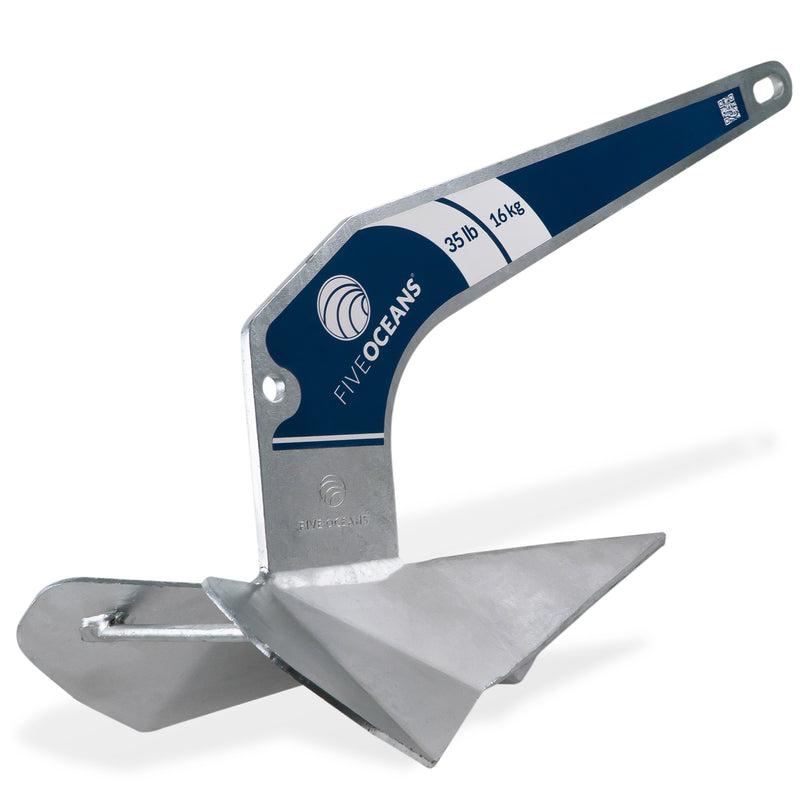 DC Galvanized Delta Style Anchor, 35 lbs - Five Oceans