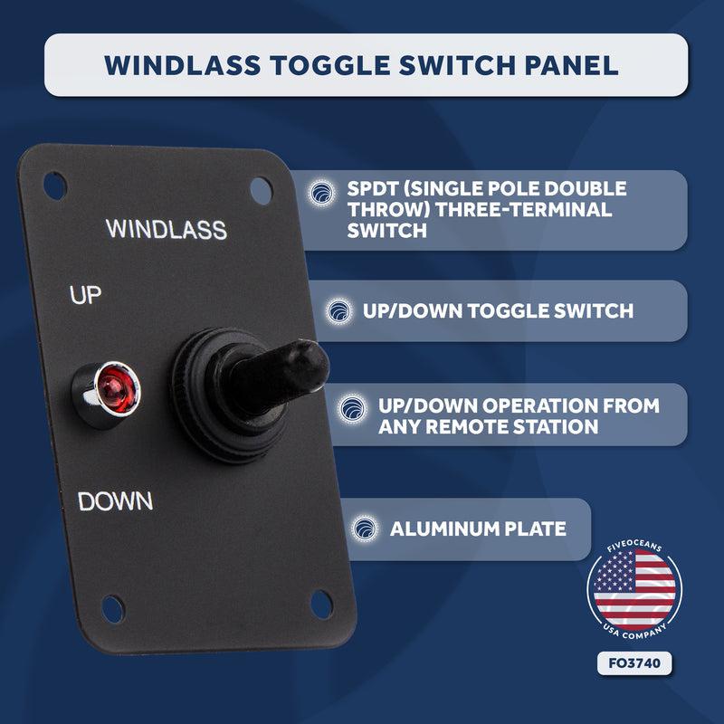 Anchor Windlass Up/Down 12V Toggle Control Switch Panel - 0