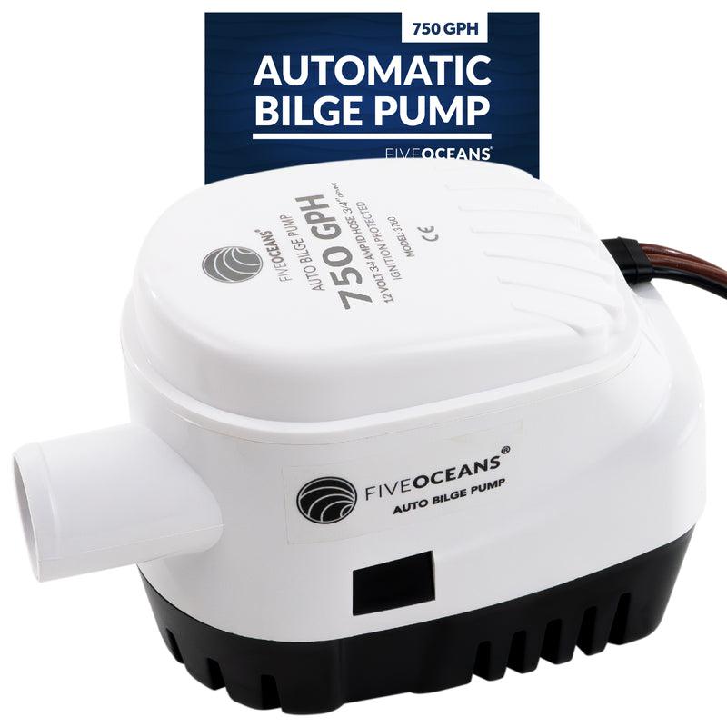 Automatic Submersible Bilge Pump w/ Float Switch 750GPH, 12V