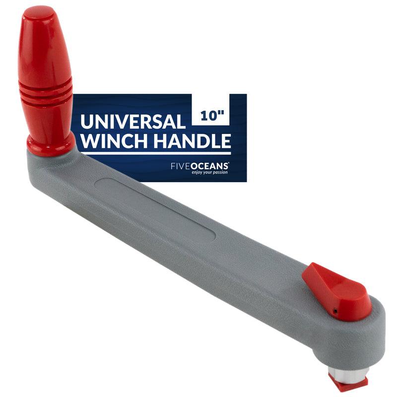 Universal Floating Grey Locking Winch Handle, 10" - Five Oceans