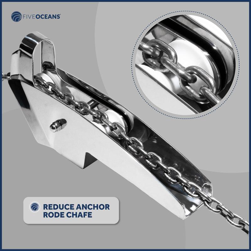 Pivoting Self-launching Anchor Bow Roller, Length 16-1/4", Stainless Steel - Five Oceans