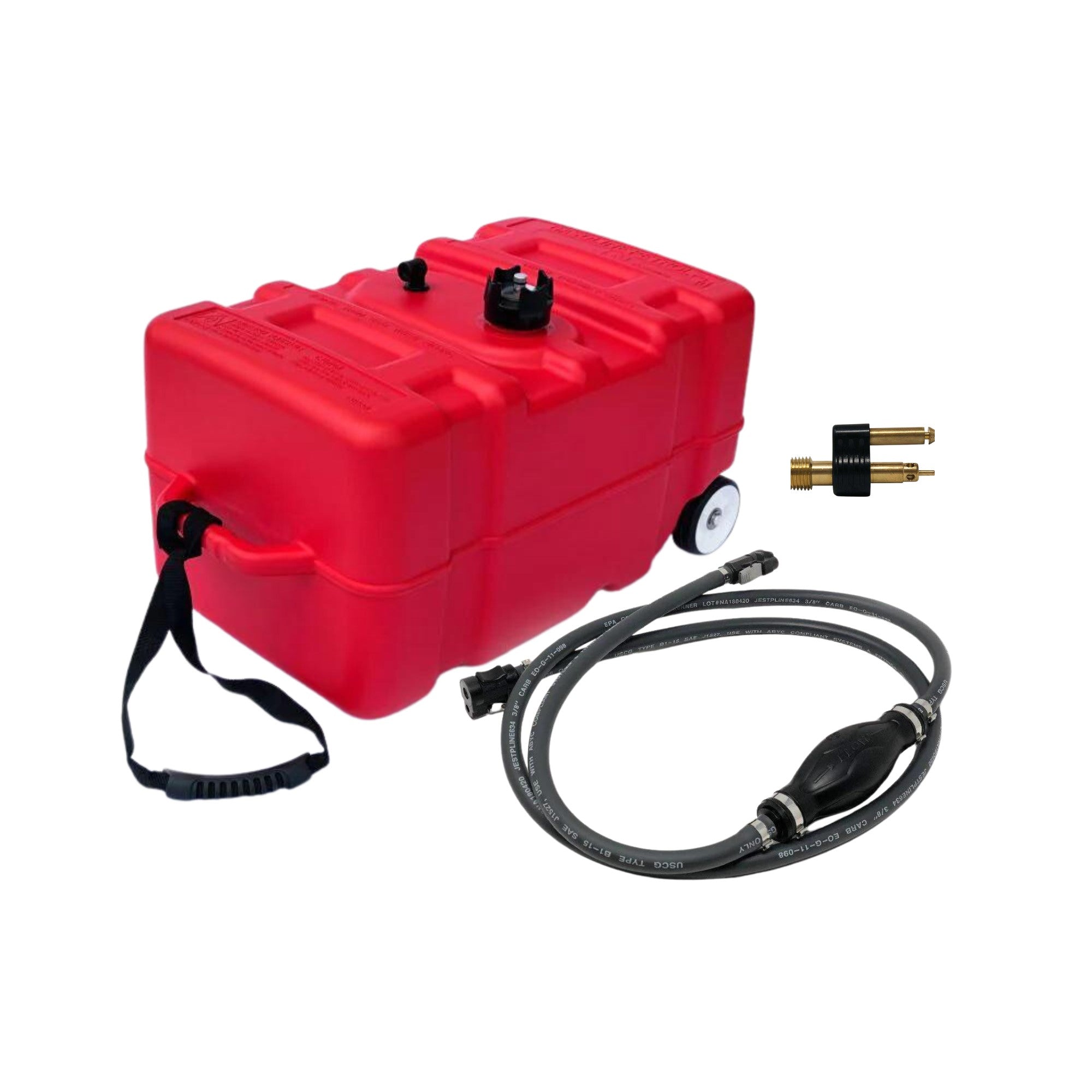 KIT: 12 Gallons Portable Fuel Tank with Wheels and fuel hose for Yamaha and Mercury - Five Oceans-Canadian Marine &amp; Outdoor Equipment