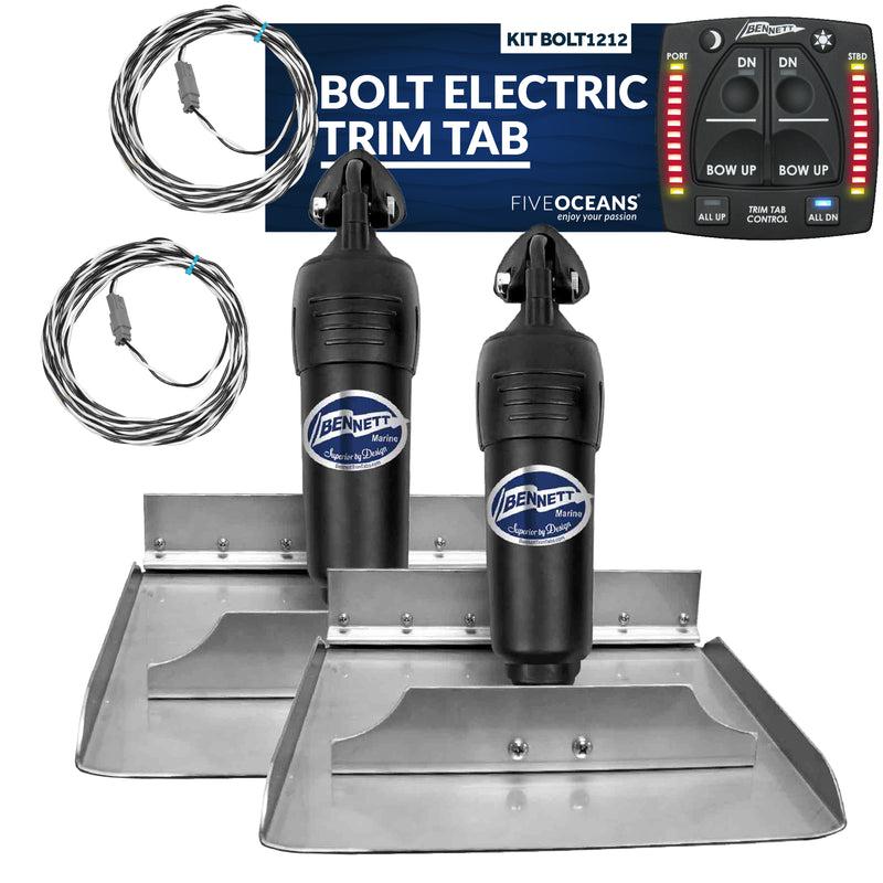 Bennett Complete Kit BOLT Electric Trim Tab with 2020 Integrated Helm Control - 12x12 inches