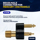 1/4" Male Fuel Line Connector 2-Prong for Mercury & Yamaha (1998+) | Canadian Marine & Outdoor Equipment