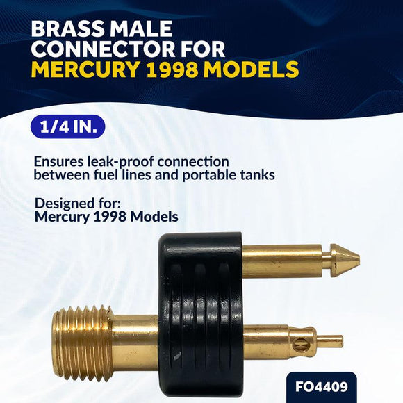 1/4" Male Fuel Line Connector 2-Prong for Mercury & Yamaha (1998+) | Canadian Marine & Outdoor Equipment