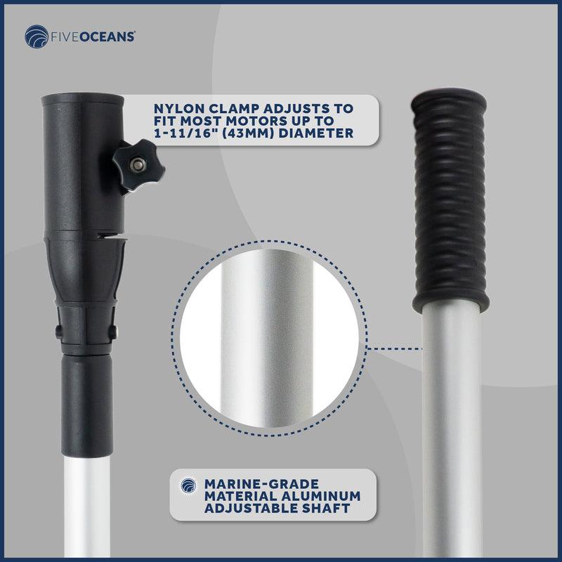 Tiller Handle Extension for Outboard, Extends from 17.5" to 25", Aluminum Tubing with Plastic Handle, Foam Grip