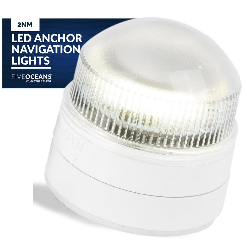 LED Anchor Navigation Lights, Fixed Mount, 2NM -  Five Oceans
