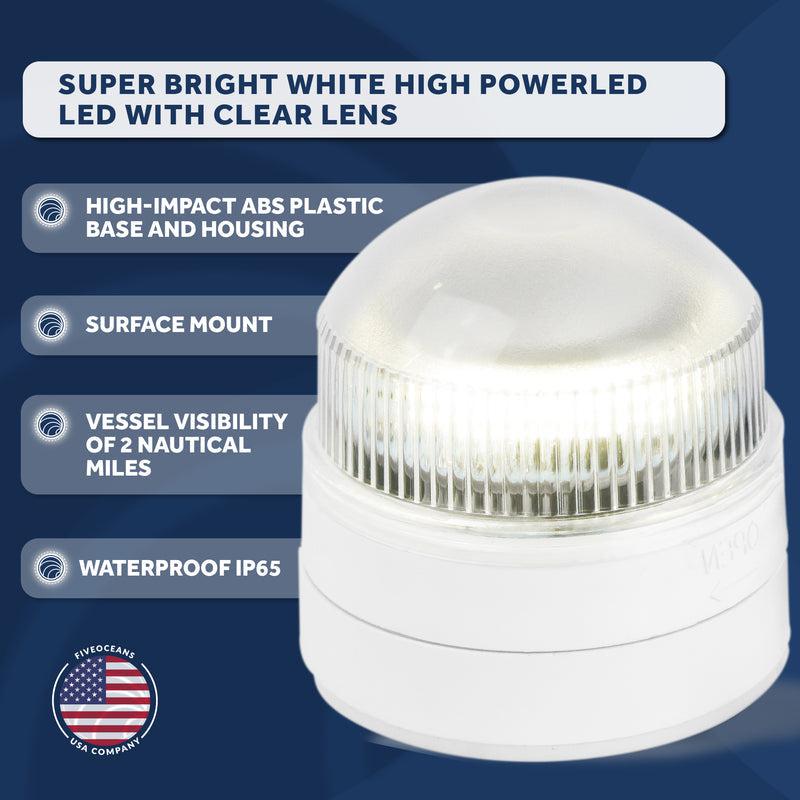 LED Anchor Navigation Lights, Fixed Mount, 2NM - Five Oceans-Canadian Marine &amp; Outdoor Equipment