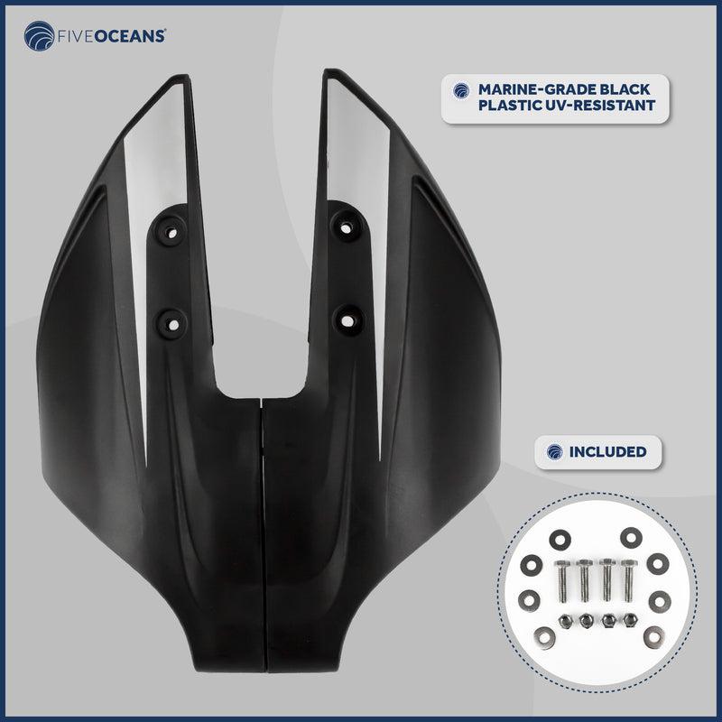 Hydro-Stabilizer Stingray Style Hydrofoil, For Outboards from 50 HP to 200 HP, Durable UV-Resistant Molded Black ABS Plastic, Compatible-Canadian Marine &amp; Outdoor Equipment