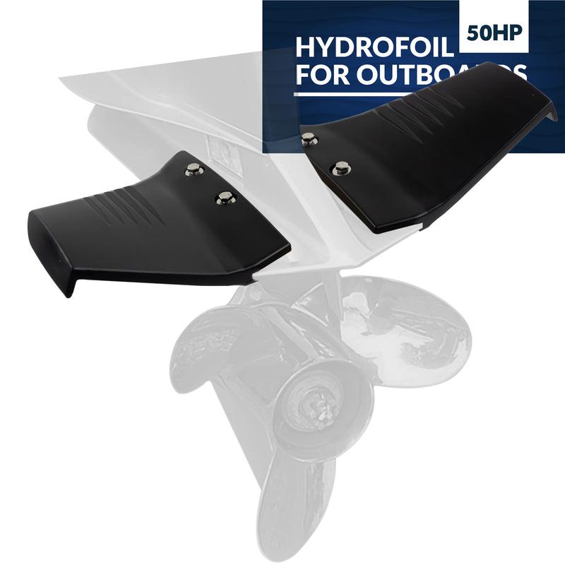 Hydrofoil for Outboards Up to 50HP, Hydro-Stabilizer Fins, Black