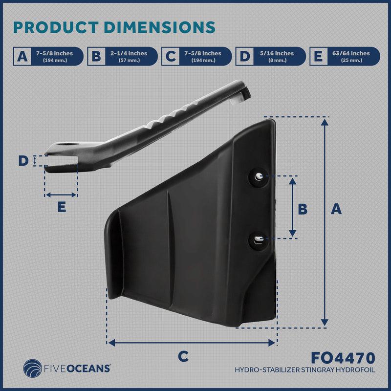 Hydrofoil for Outboards Up to 50HP, Hydro-Stabilizer Fins, Black-Canadian Marine &amp; Outdoor Equipment