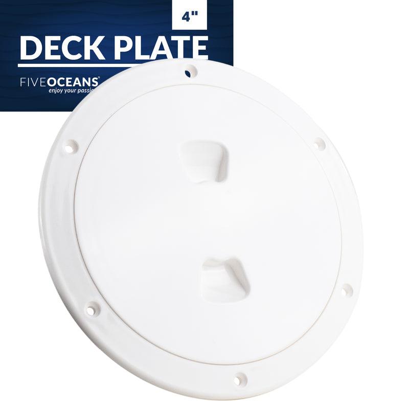 4" Round Deck Plate - White - Five Oceans