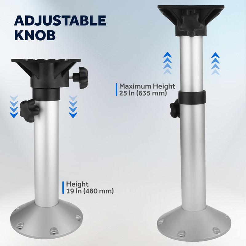 Boat Seat Pedestals, Adjustable from 19" to 25" - Five Oceans