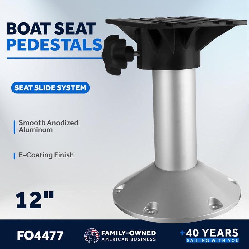 12 inches Marine Boat Seat Fixed Pedestal with 360 Degree Swivel - 0