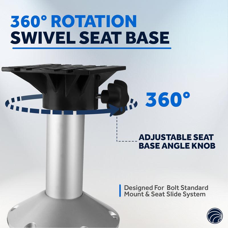 12 inches Marine Boat Seat Fixed Pedestal with 360 Degree Swivel