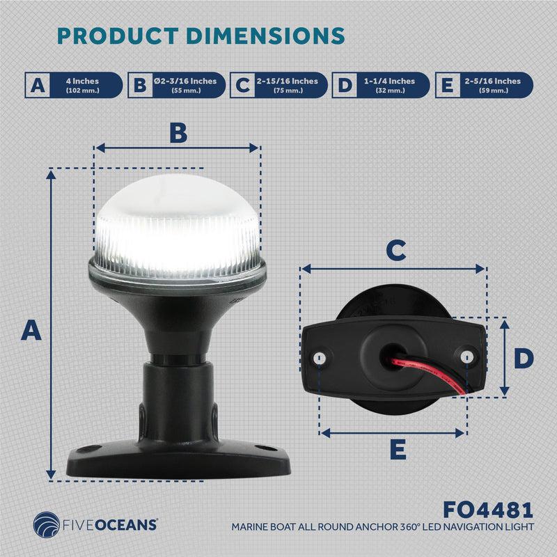 LED Anchor Navigation Light, 4" 2NM - Five Oceans-Canadian Marine &amp; Outdoor Equipment