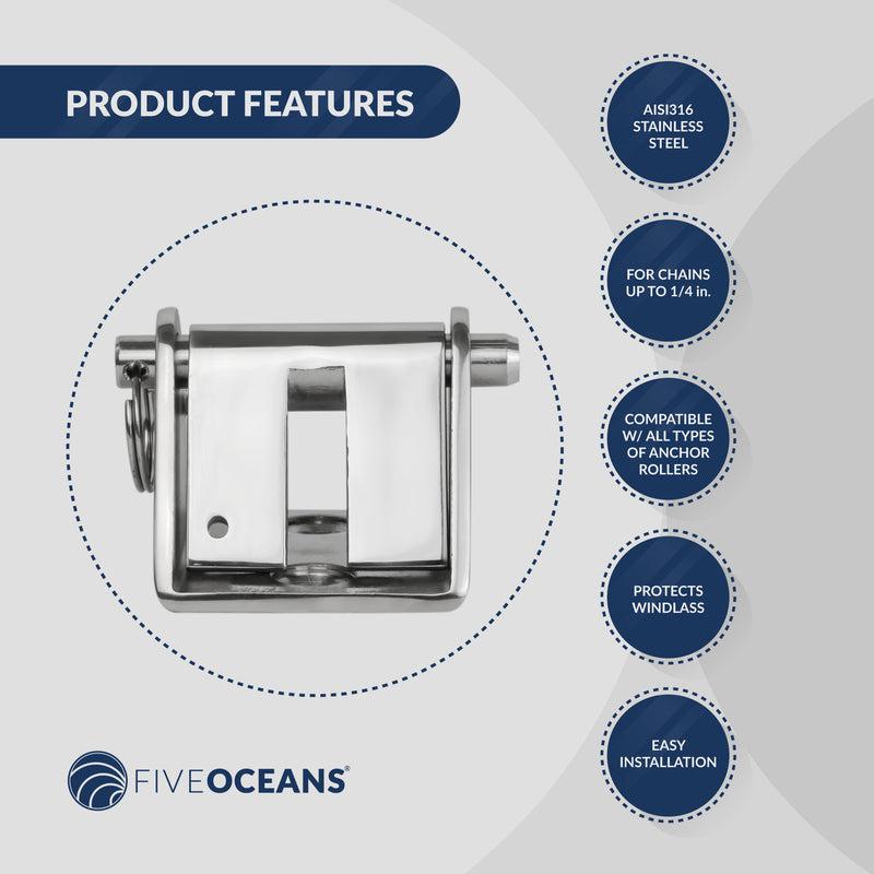 3/16" Stainless Steel Anchor Chain Stopper - Five Oceans | Canadian Marine & Outdoor Equipment