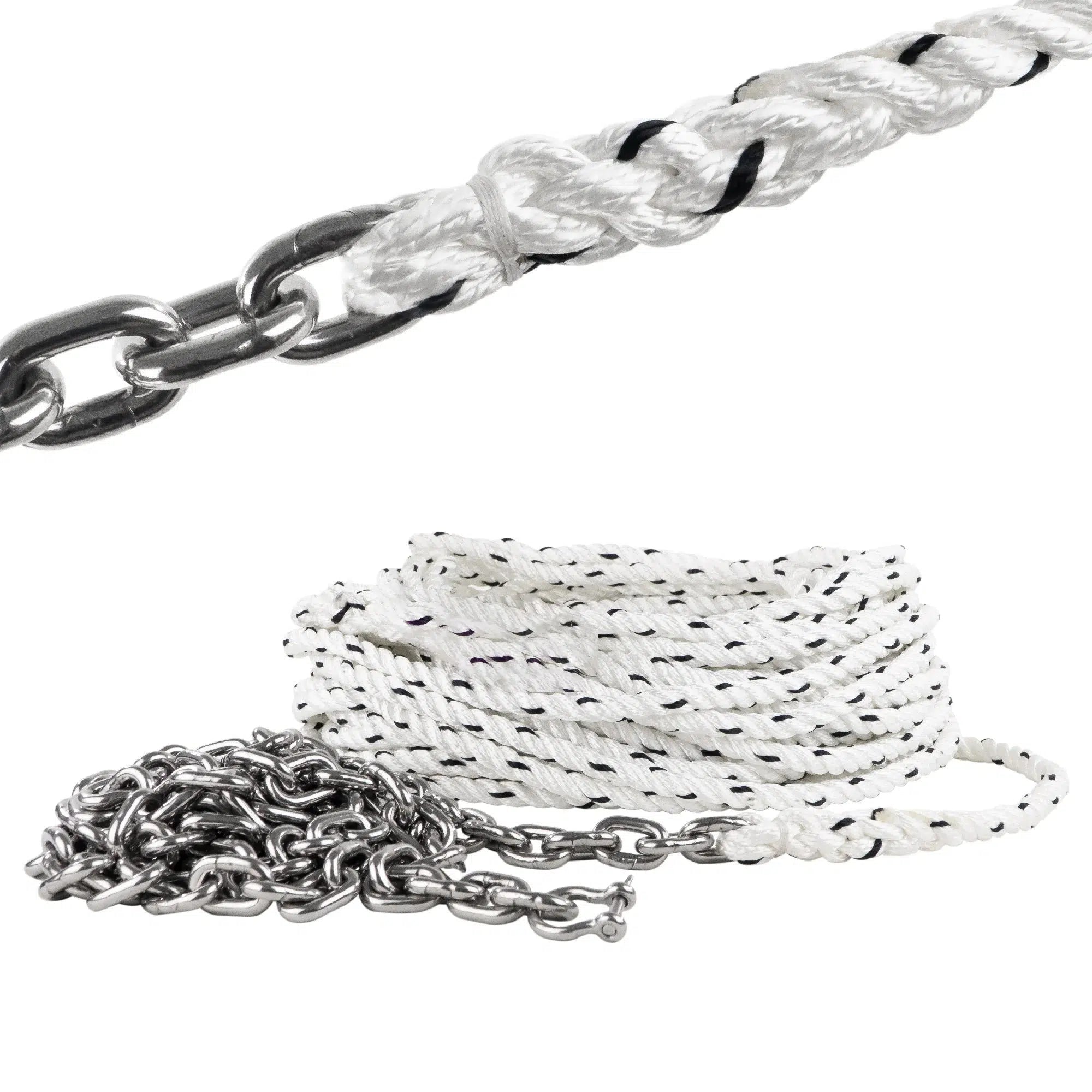 Windlass Anchor Rode, 1/2" x 200' 3-Strand, 1/4 x 15' G4 SS Chain  | Canadian Marine & Outdoor Equipment