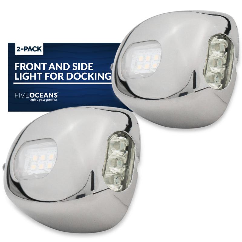LED Front and Side Light for Docking, 2-Pack - Five Oceans