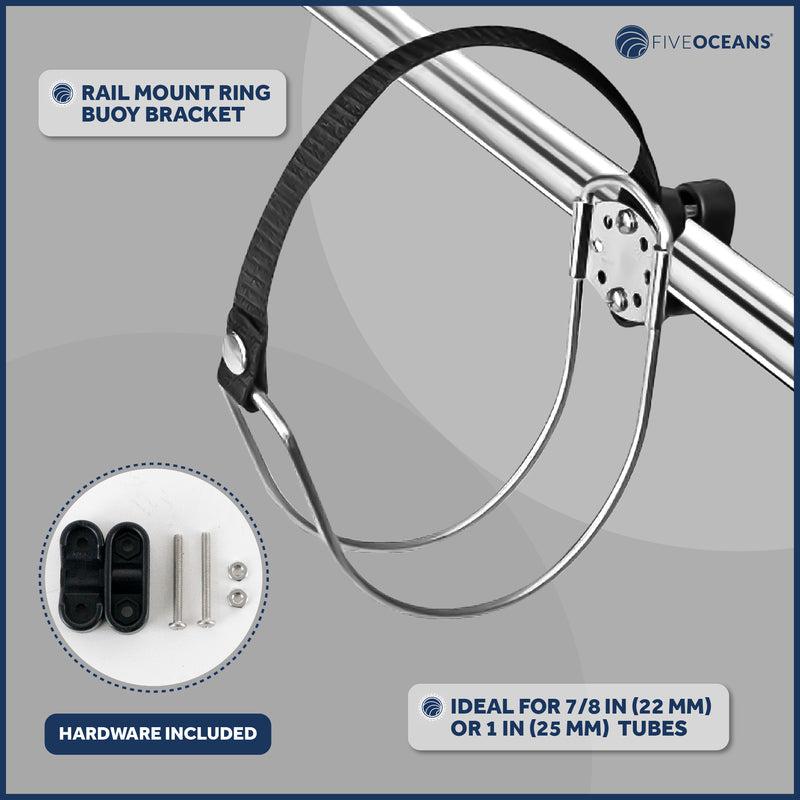 Ring Buoy Mounting Bracket Holder | Stainless Steel with Nylon Strap