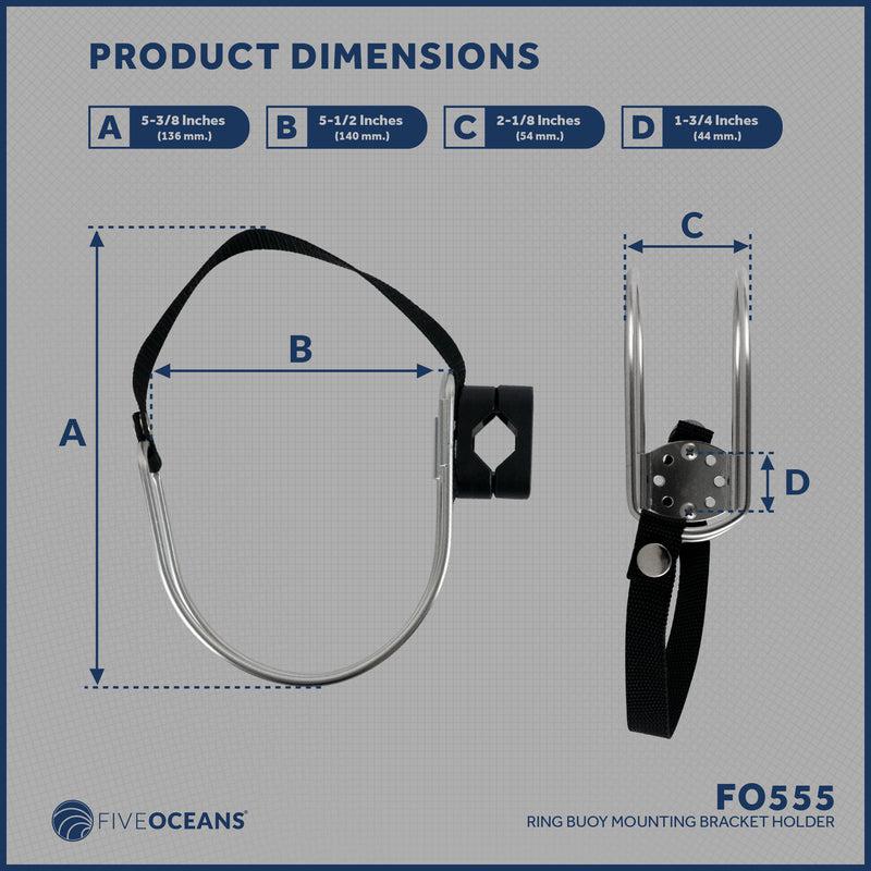 Ring Buoy Mounting Bracket Holder | Stainless Steel with Nylon Strap