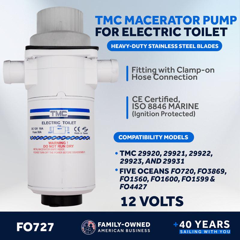 TMC Replacement Marine Macerator Pump for Electric Toilet for Boat and RV - 0