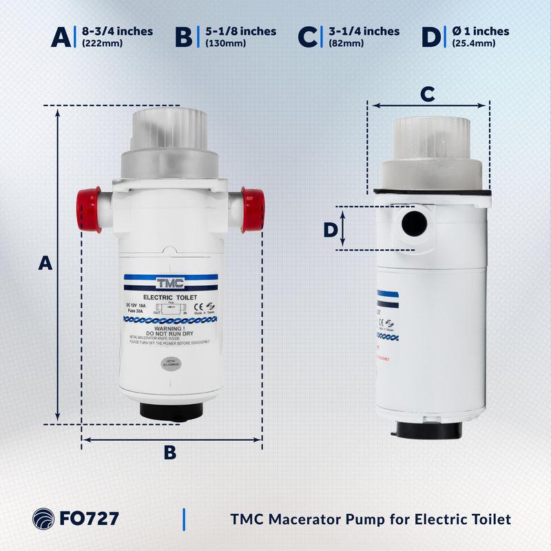 TMC Replacement Marine Macerator Pump for Electric Toilet for Boat and RV