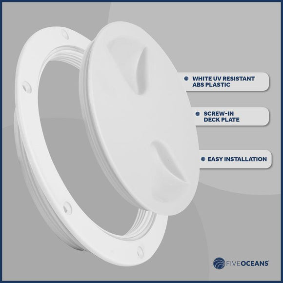 5” Round Inspection Hatch, White - Five Oceans | Canadian Marine & Outdoor Equipment