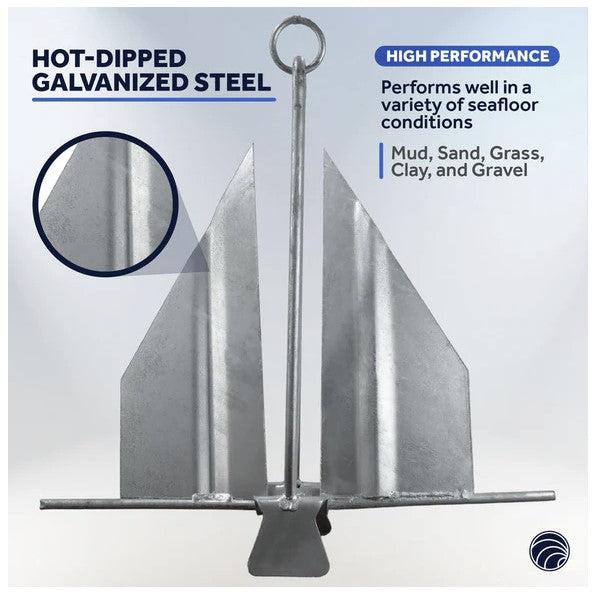 Release Danforth Anchor Series - Hot Dipped Galvanized Steel with slip ring shank, 6 lb