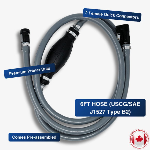 3/8" Mercury & Yamaha Reinforced Fuel Line with Primer Bulb Assembly | Canadian Marine & Outdoor Equipment