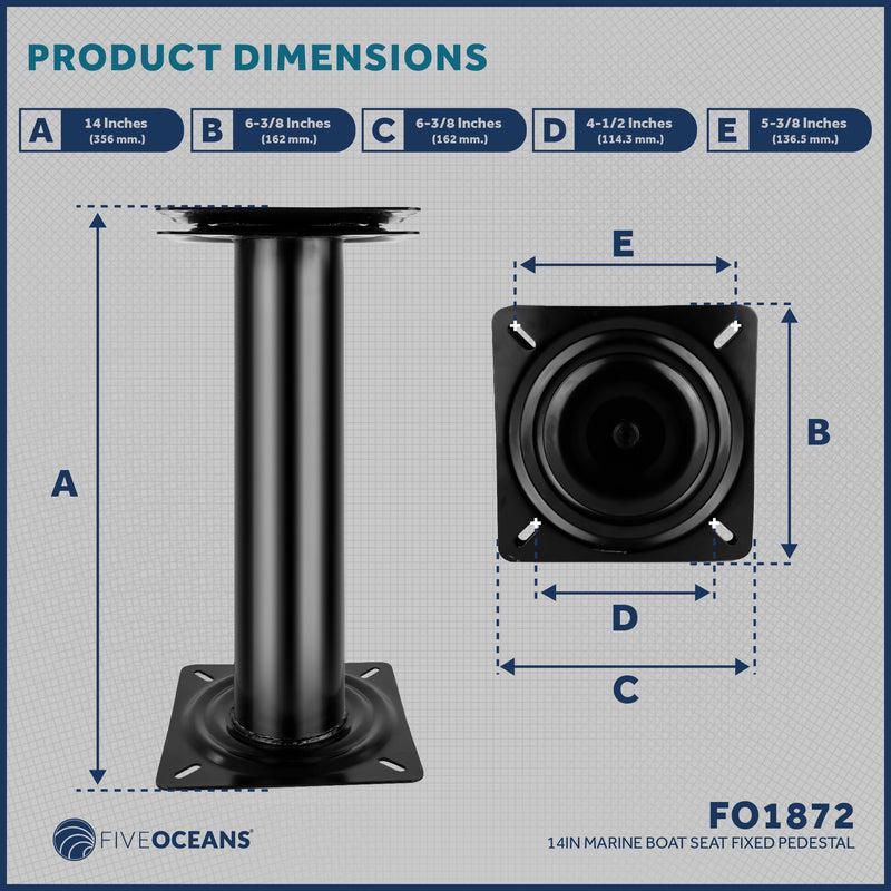 14" Seat Fixed Pedestal with 360 Degree Swivel - Five Oceans (BC 1872)-Canadian Marine &amp; Outdoor Equipment