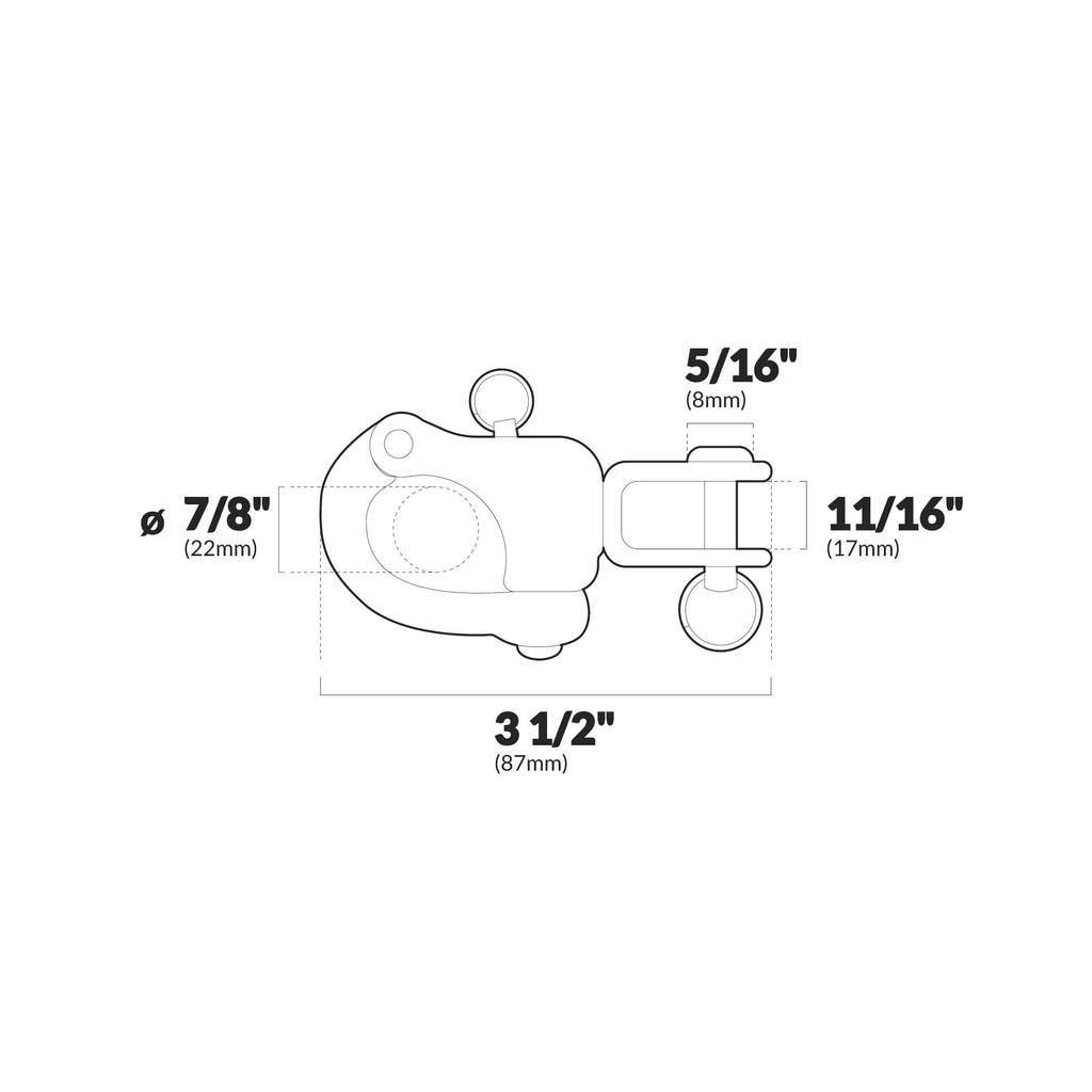 2-3/4" Jaw Swivel Snap Tack Shackle w/ Clevis for Sailboat - Stainless Steel - Five Oceans (BC 446)-Canadian Marine &amp; Outdoor Equipment