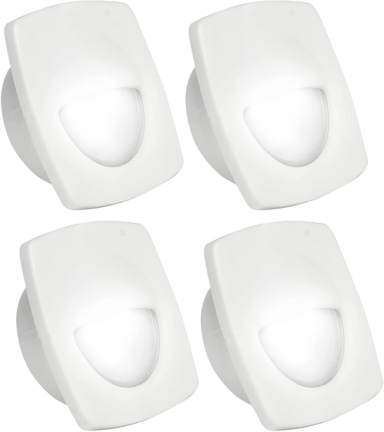 4-Pack: Cool White LED Companion Way (Courtesy) Light, White Bezel, Marine, Boat, RV, Motorhome, Camper, Caravan, Trailer-Canadian Marine &amp; Outdoor Equipment