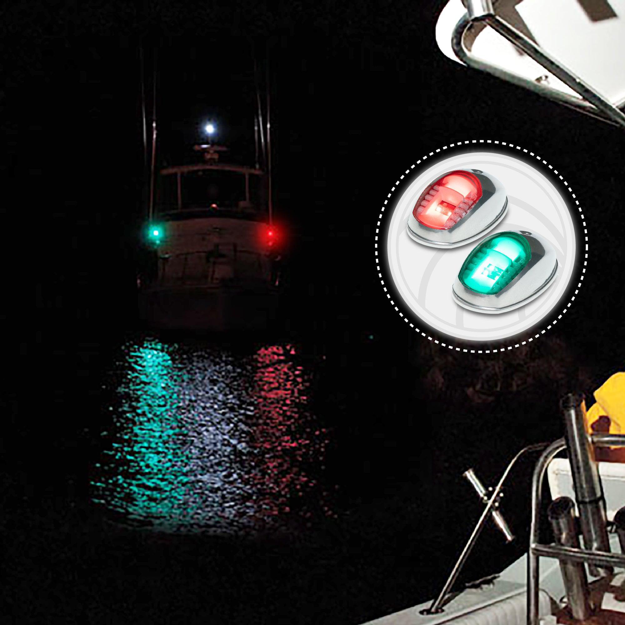 Stainless Steel Navigation 12V LED Side Lights (Pair Set) - Five Oceans-Canadian Marine &amp; Outdoor Equipment