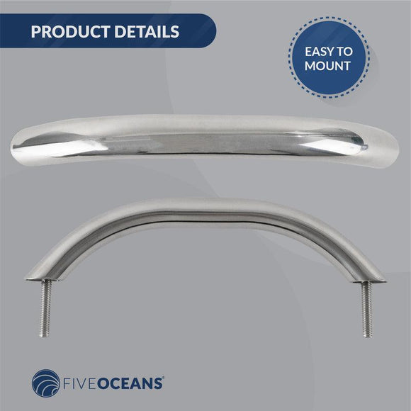 9" Stainless Steel Grab Handle w/ Studs | Five Oceans | Canadian Marine & Outdoor Equipment