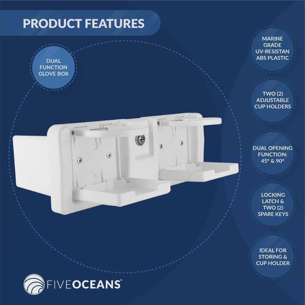 Locking Glove Box w/ Drink Holder - Storage Locker for Boats & RVs -Five Oceans-Canadian Marine &amp; Outdoor Equipment