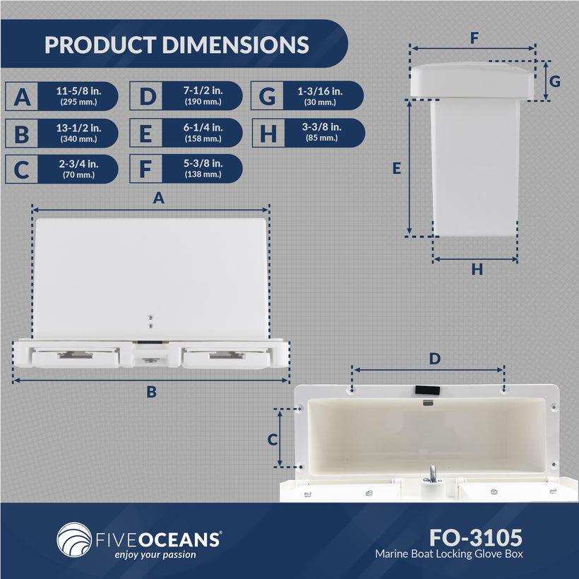 Locking Glove Box w/ Drink Holder - Storage Locker for Boats & RVs -Five Oceans-Canadian Marine &amp; Outdoor Equipment